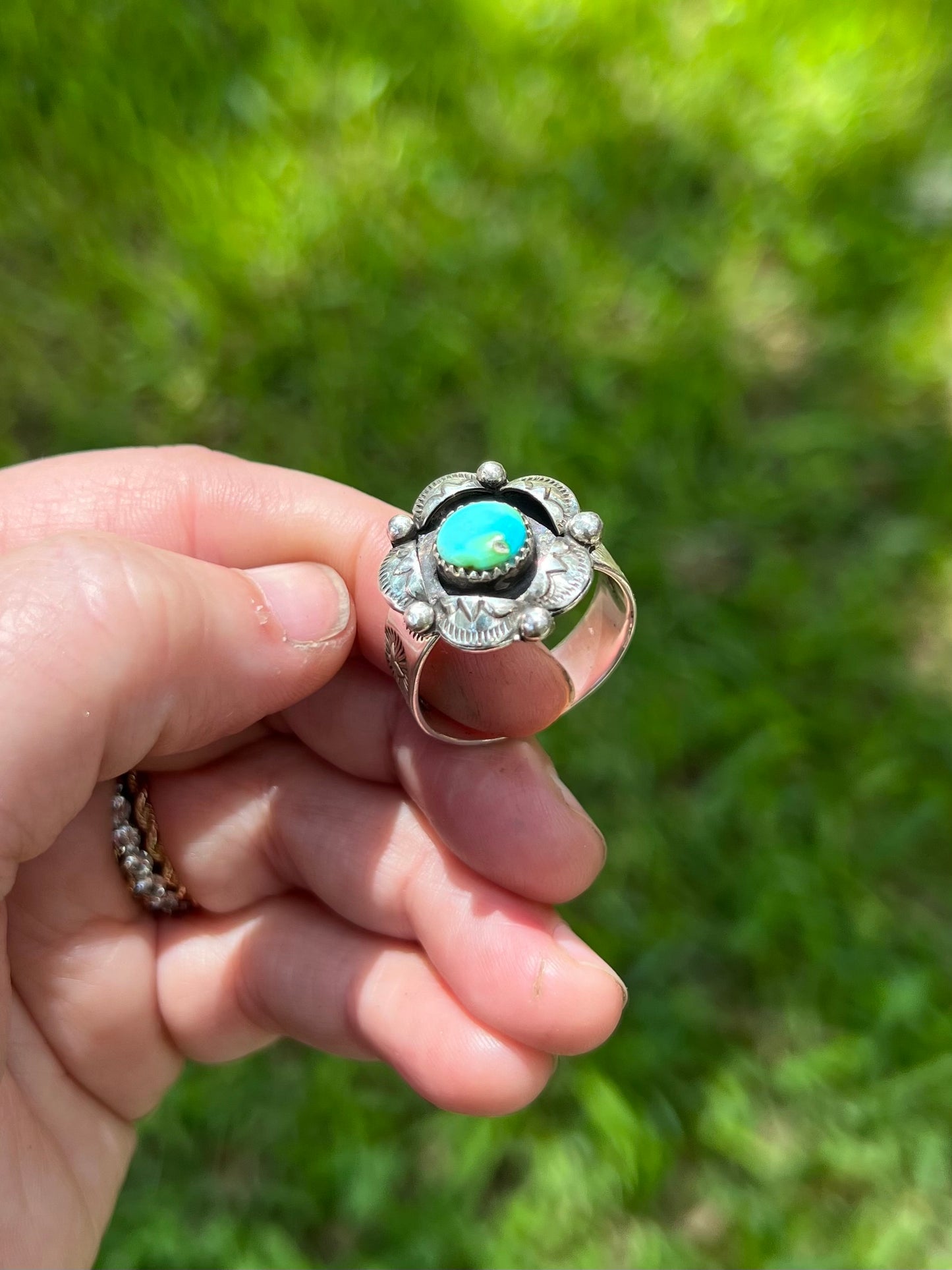 Sonoran Mountain Stamped Shadow Box Ring