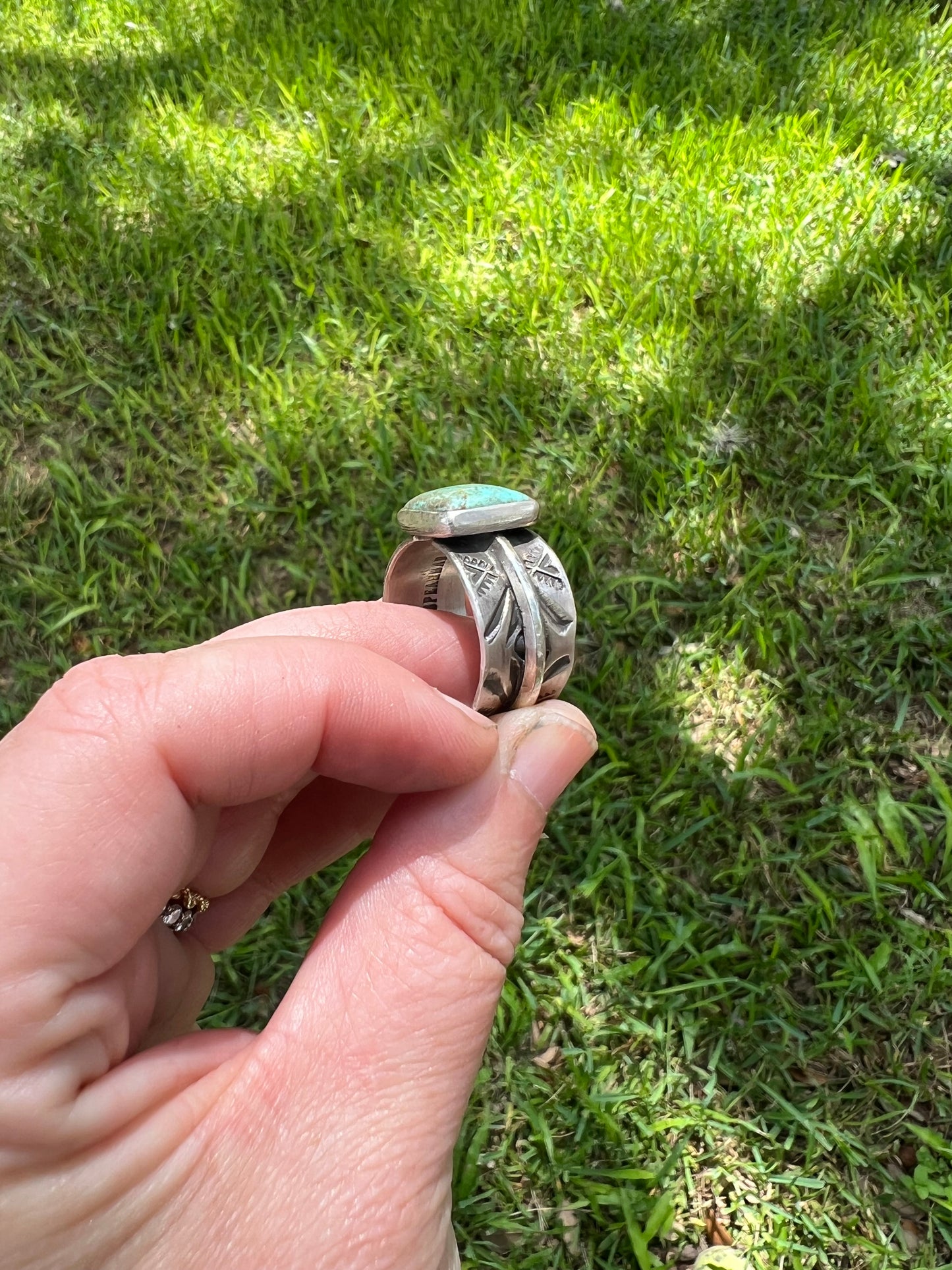 Kingman Square + Wide Band Ring