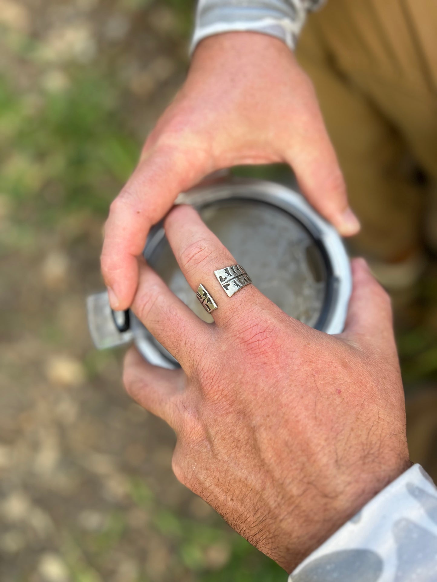Hand Stamped Open Ring