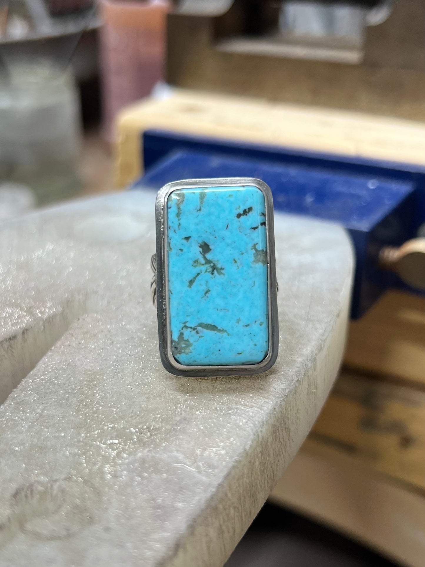 Square Kingman with Custom Band - Ring