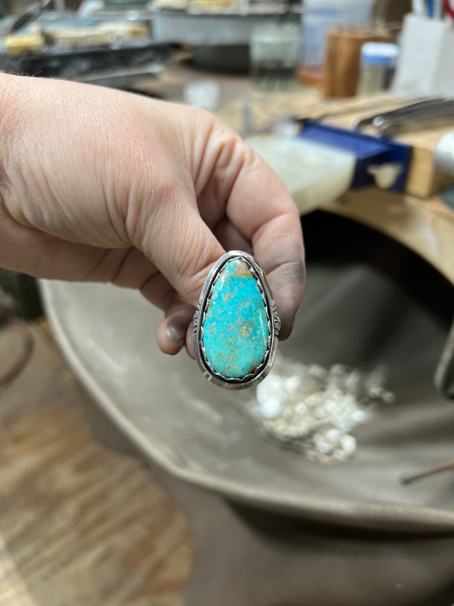 Turquoise Tear Drop Ring