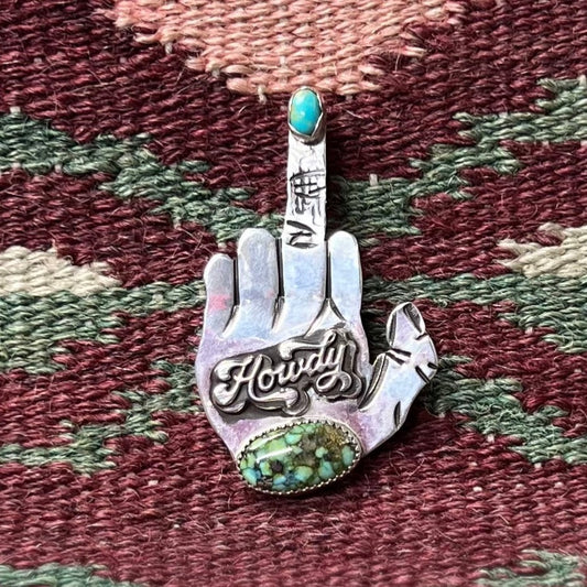 “Howdy” Pendant & Pin (chain not included)
