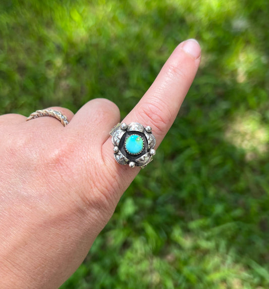Sonoran Mountain Stamped Shadow Box Ring