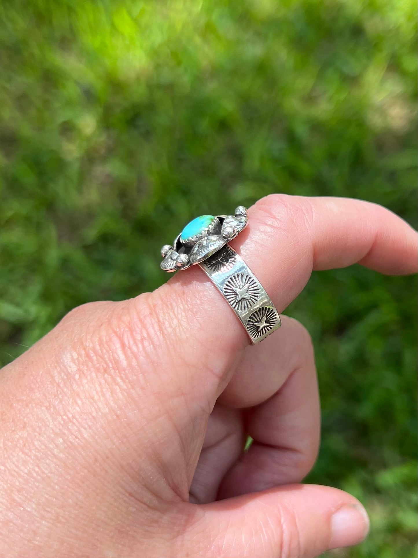 Sonoran Mountain Stamped Shadow Box Ring