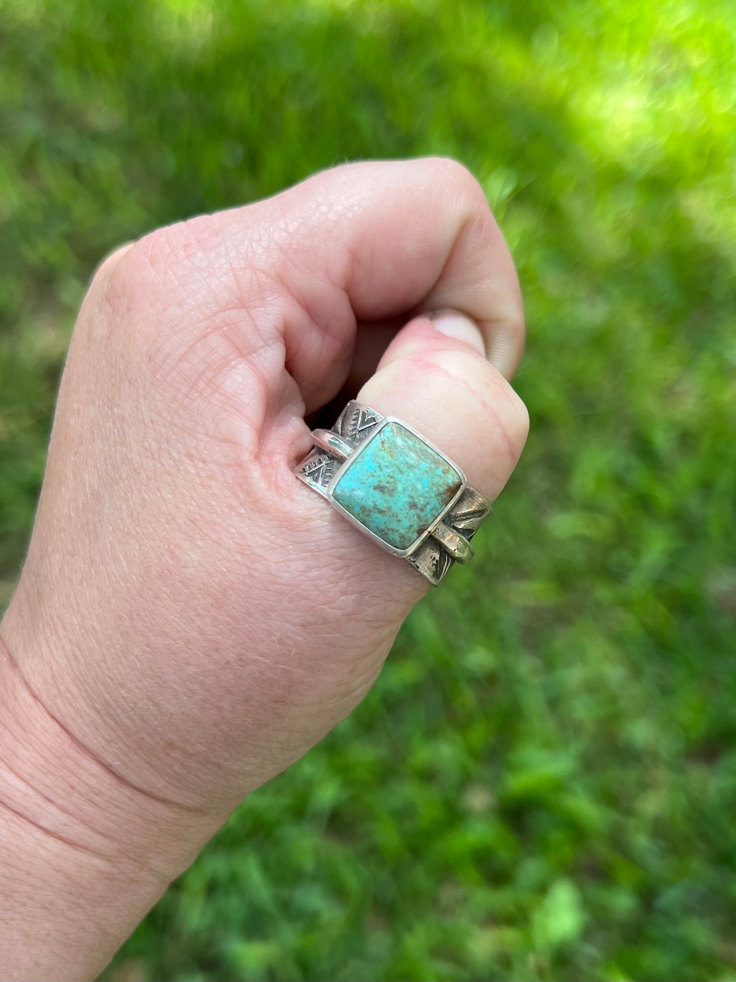 Kingman Square + Wide Band Ring