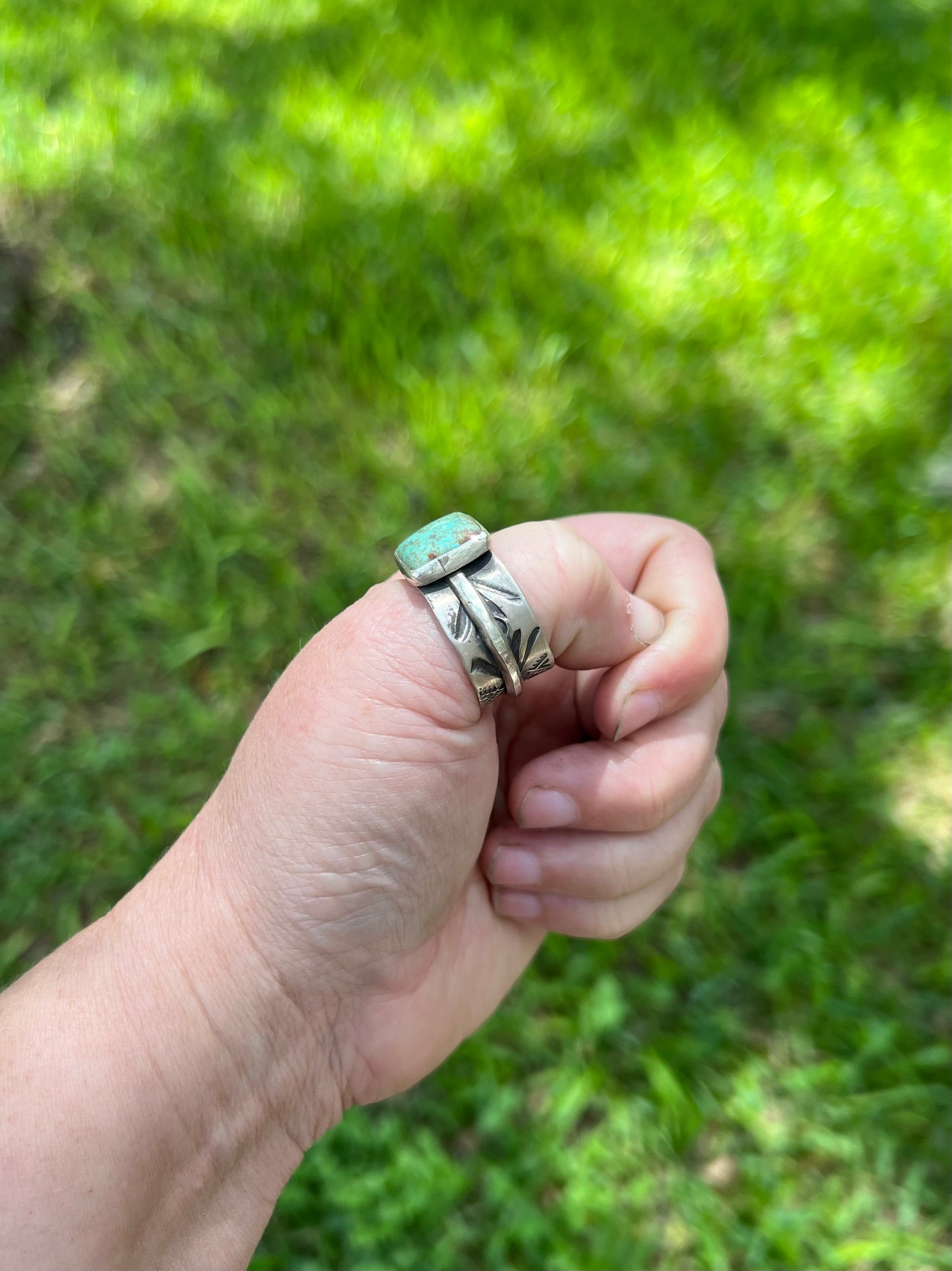 Kingman Square + Wide Band Ring