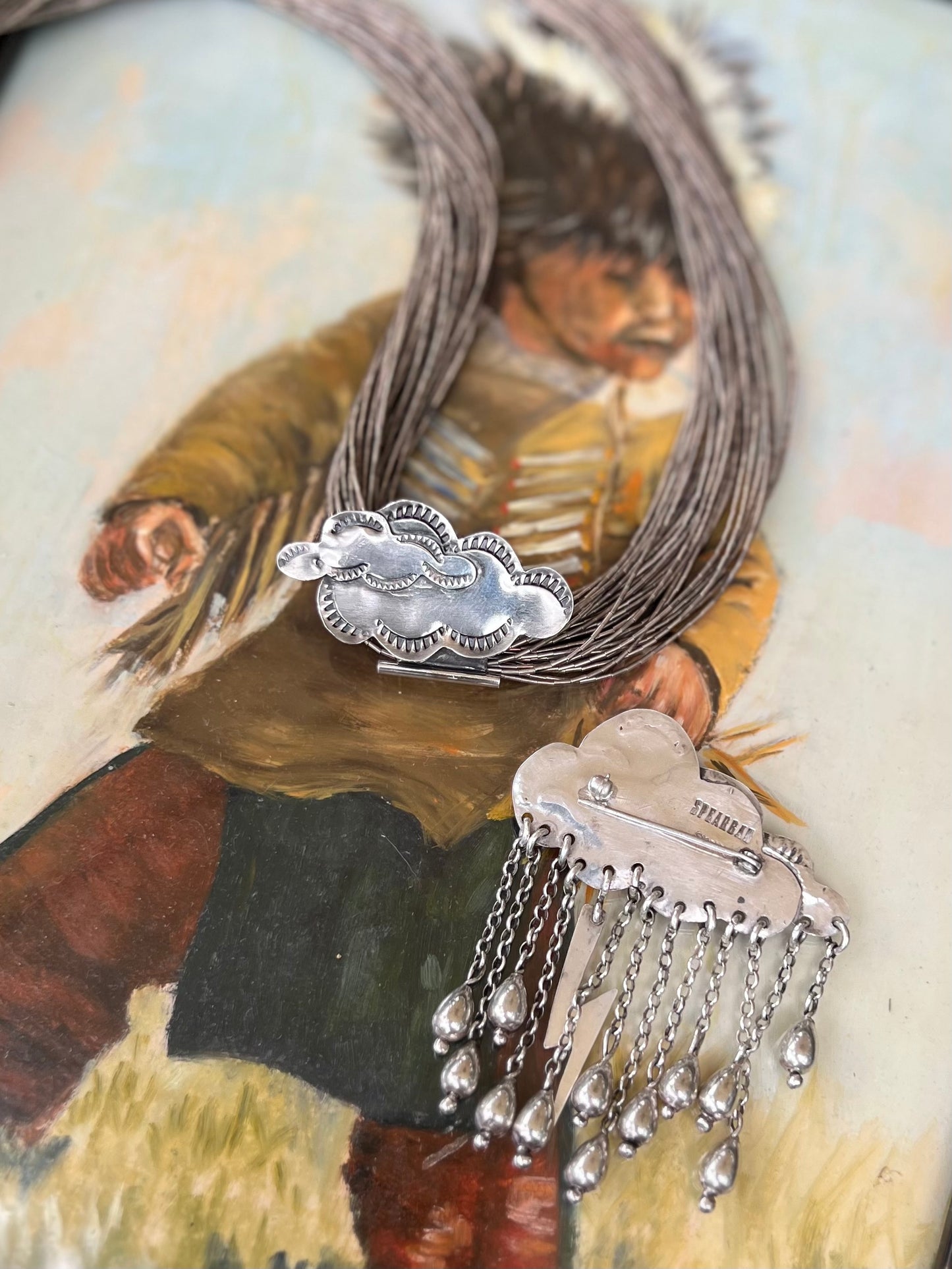 Kingman Storm Cloud Brooch + Removable Bale